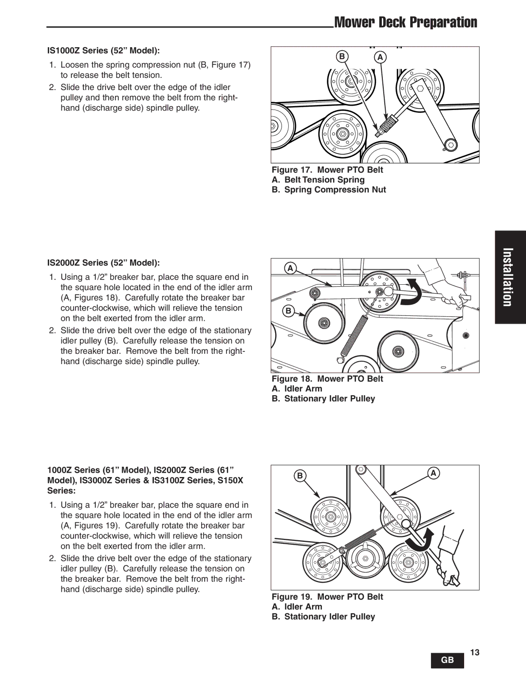 Snapper IS1500Z, IS2000Zc manual IS1000Z Series 52 Model 