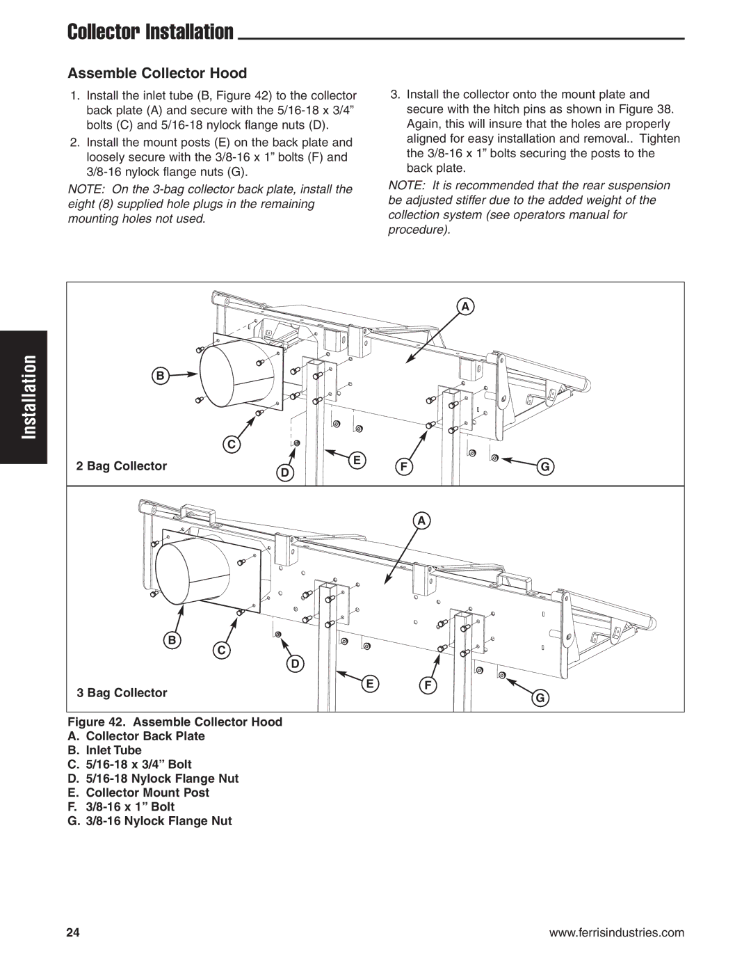 Snapper IS2000Zc, IS1500Z manual Assemble Collector Hood, Bag Collector 