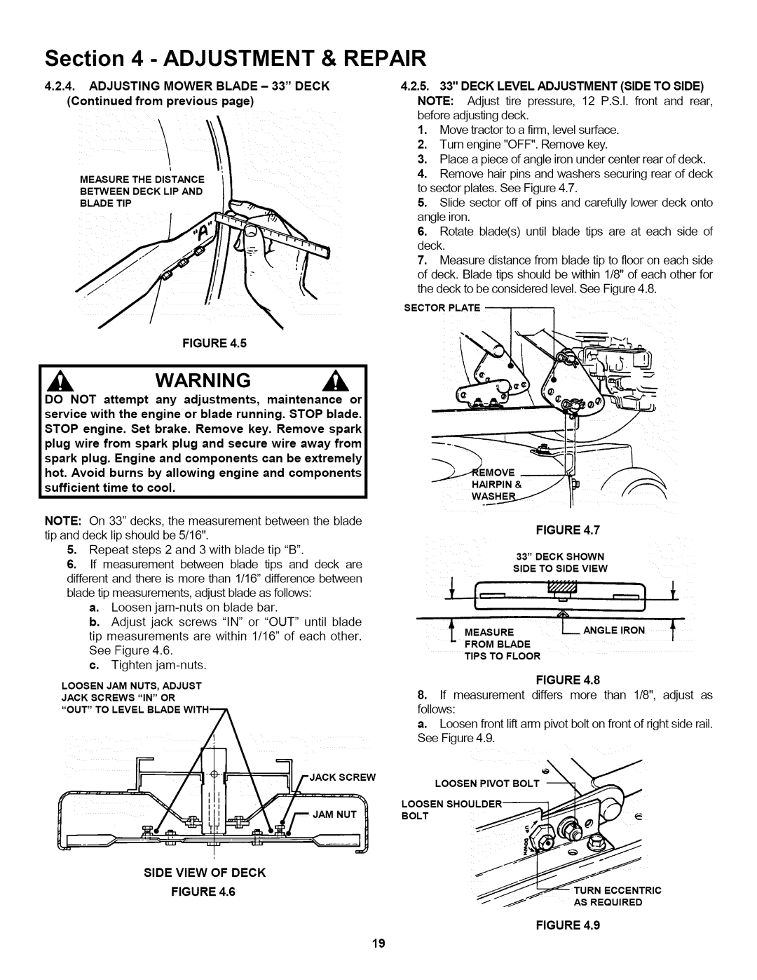 Snapper L T145H38GBV, L T150H38GKV, L T145H33GBV important safety instructions Ji /t,f \ Aizjack Screw 