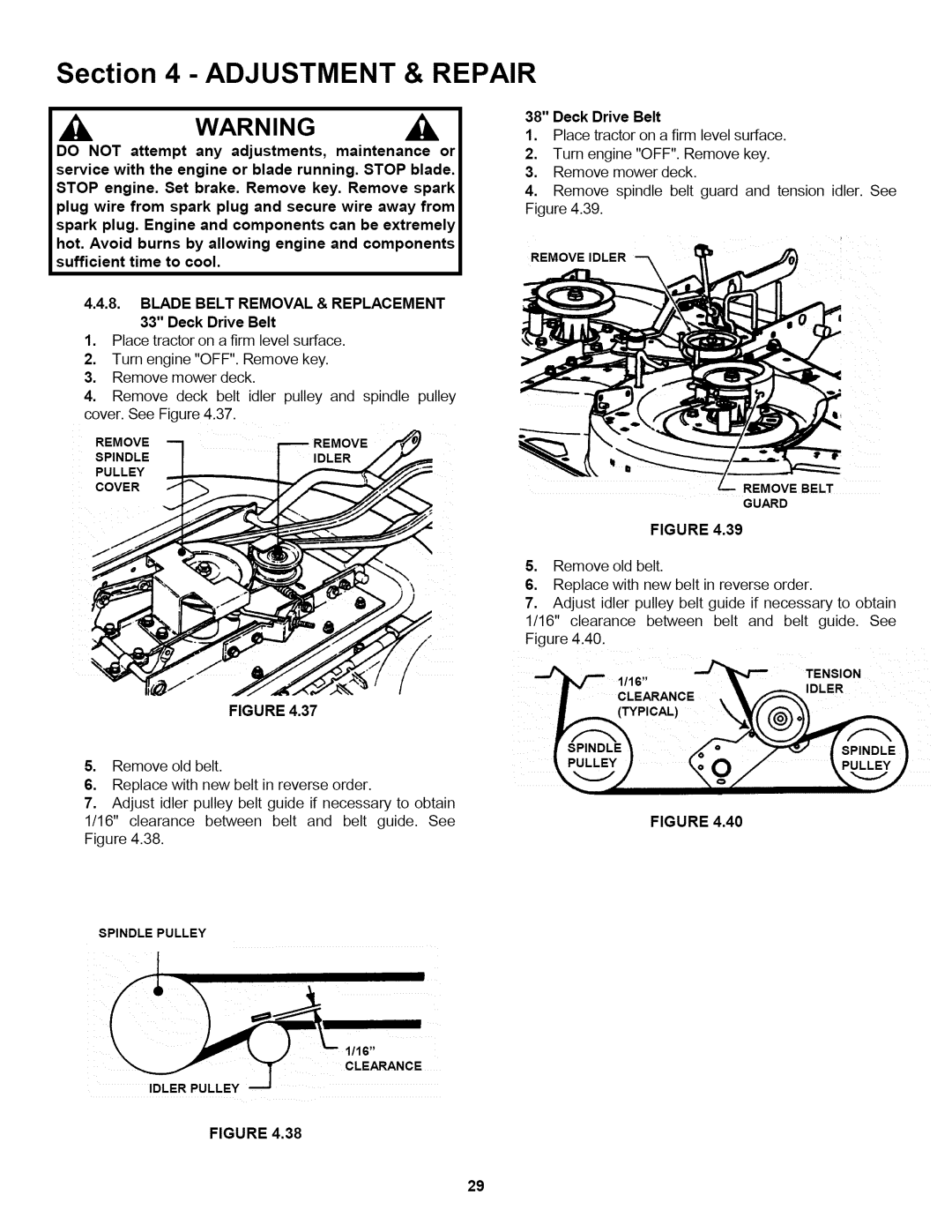 Snapper L T150H38GKV, L T145H33GBV, L T145H38GBV important safety instructions Deck Drive Belt 