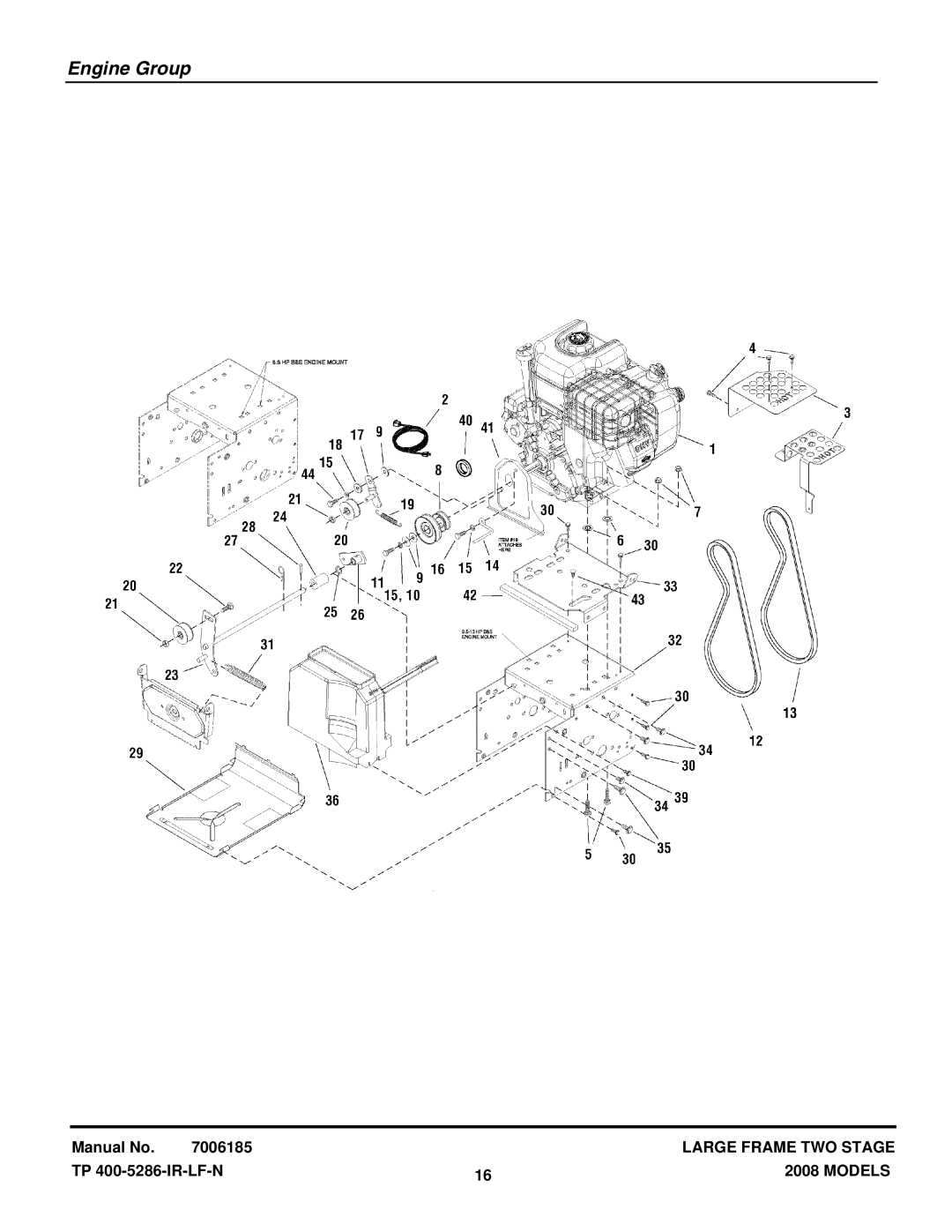 Snapper L1226E manual Engine Group 