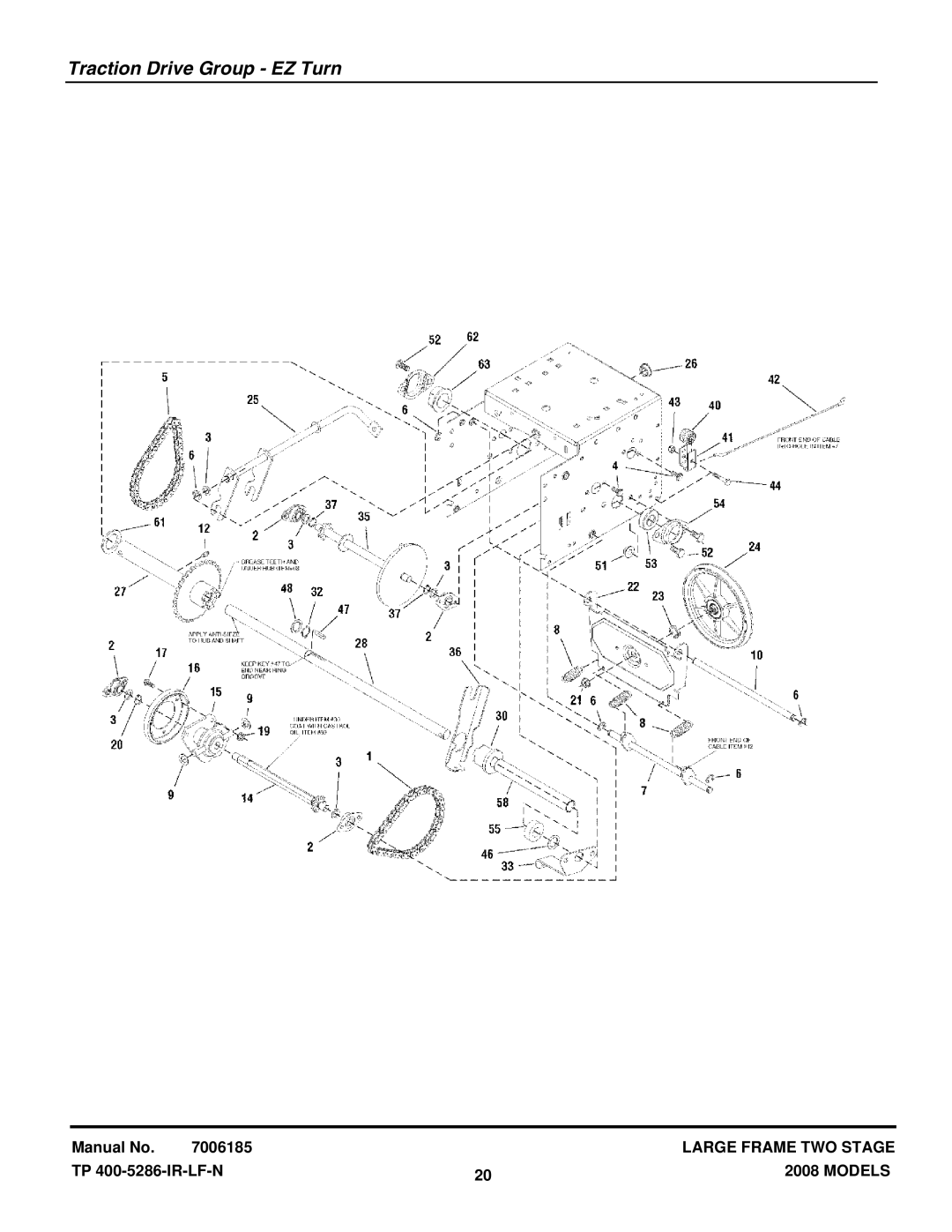 Snapper L1226E manual Traction Drive Group EZ Turn 