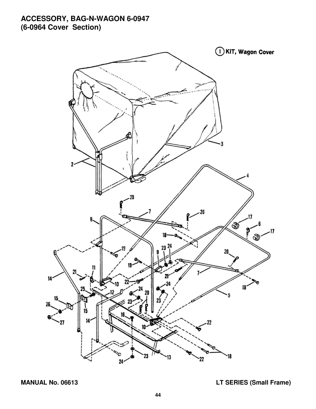 Snapper Lawn Mower Accessory manual ACCESSORY, BAG-N-WAGON 6-0947 6-0964 Cover Section 