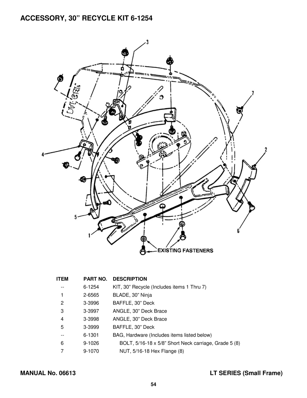 Snapper Lawn Mower Accessory manual ACCESSORY, 30 Recycle KIT 