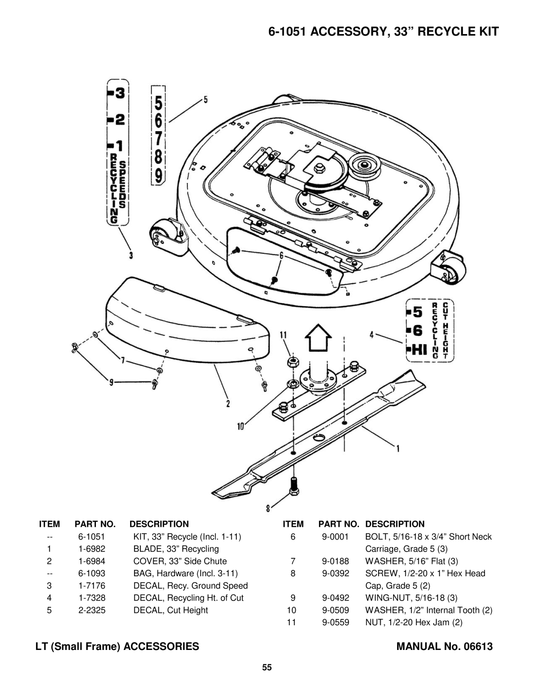 Snapper Lawn Mower Accessory manual ACCESSORY, 33 Recycle KIT 