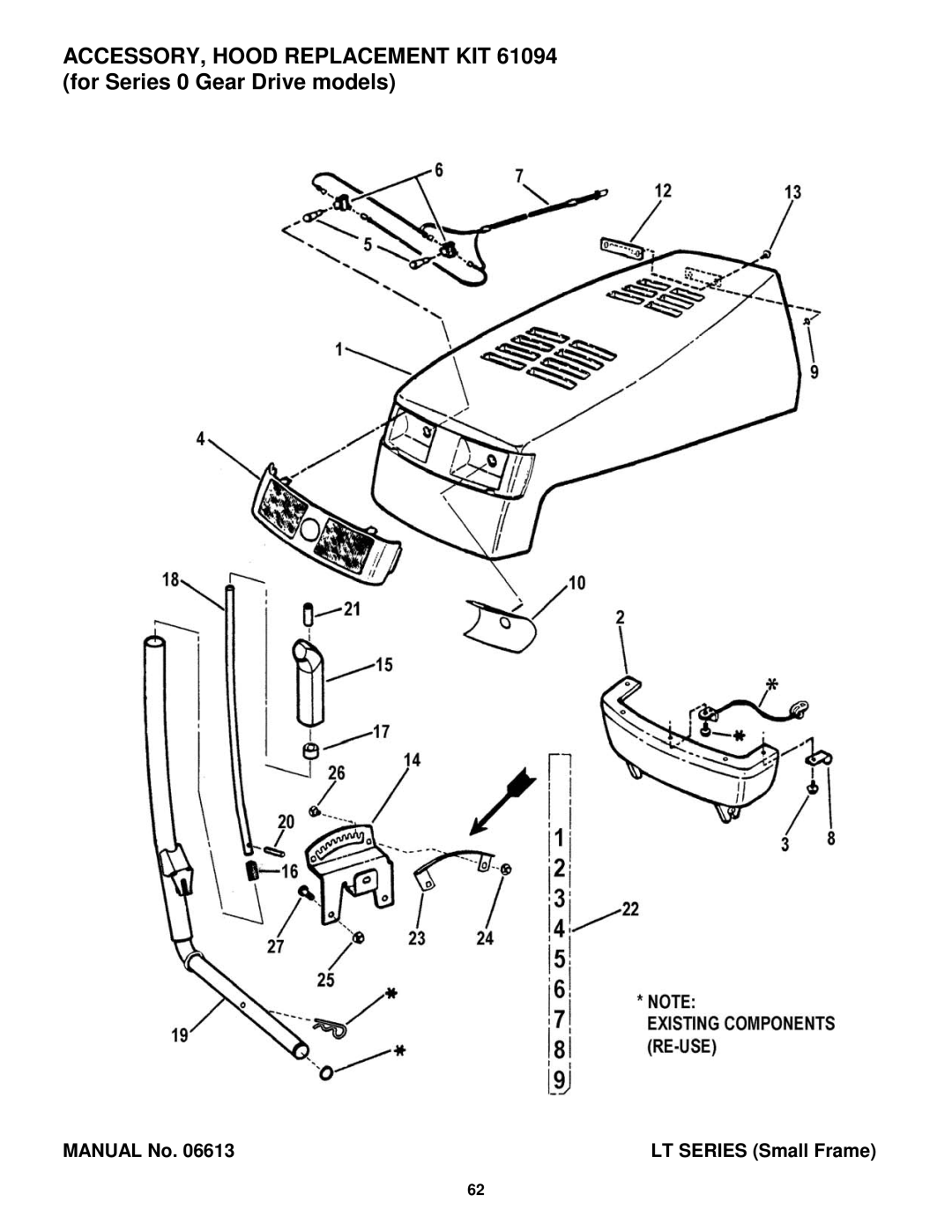 Snapper Lawn Mower Accessory manual Manual No LT Series Small Frame 