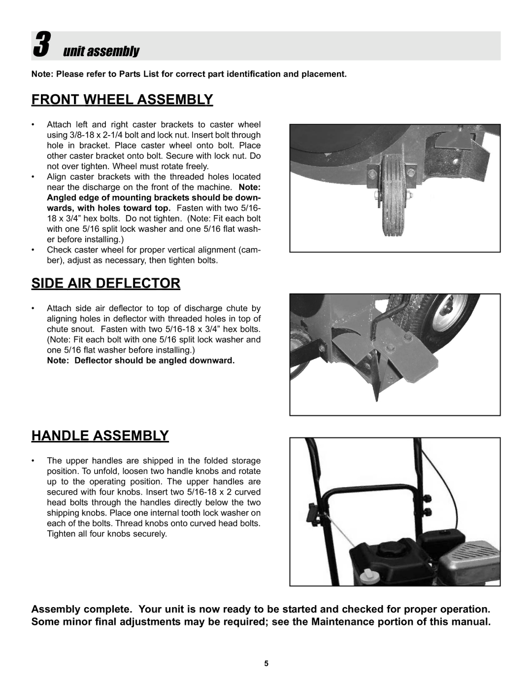 Snapper LBC6152BV manual Front Wheel Assembly, Unit assembly 