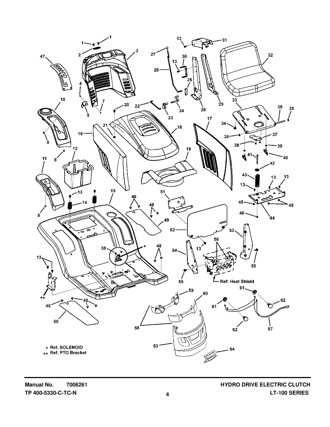 Snapper LT-100 Series manual Manual No 7006261 