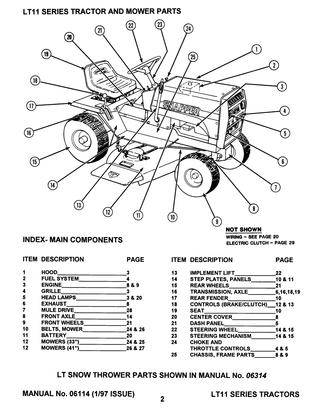 Snapper LT11 SERIES 0.1, LT11 Series 1 manual 