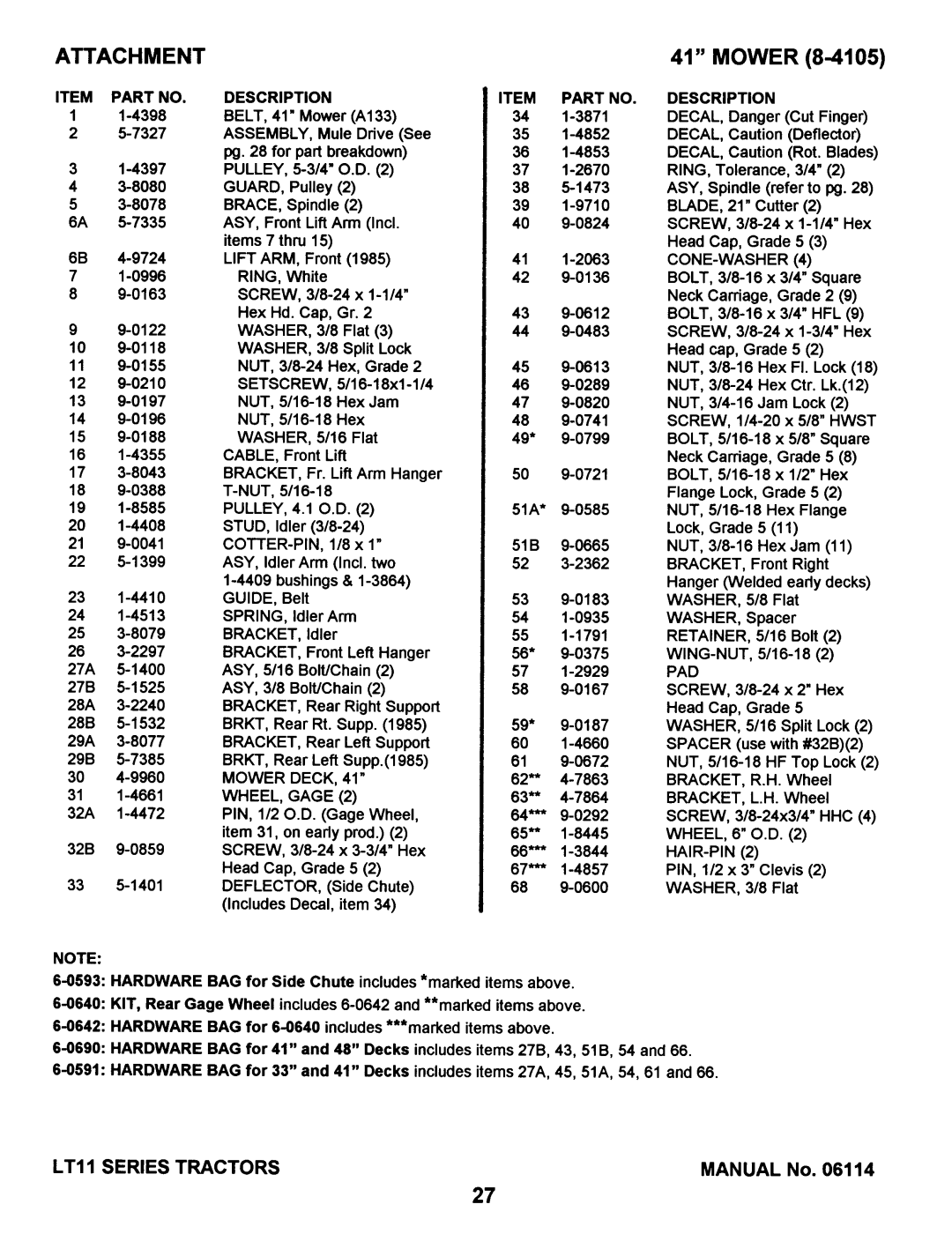 Snapper LT11 Series 1, LT11 SERIES 0.1 manual 