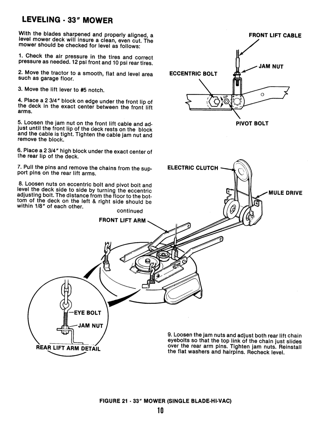 Snapper LT11 manual 