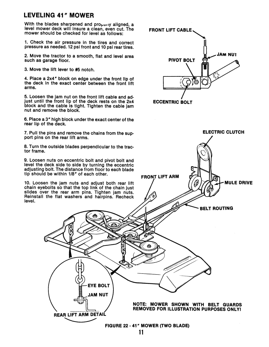 Snapper LT11 manual 