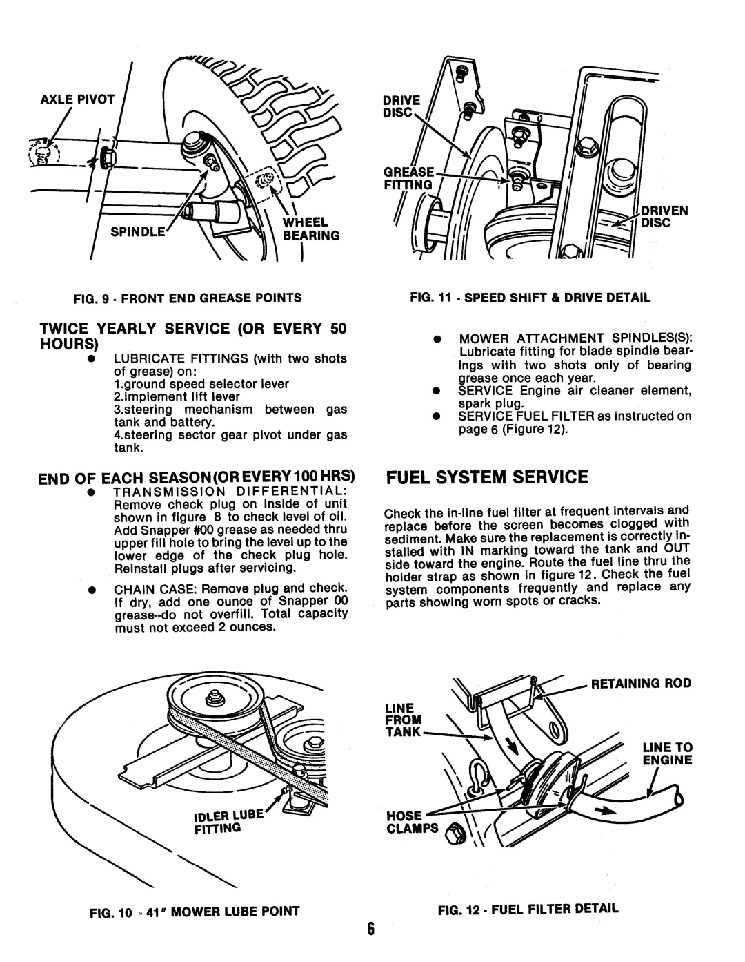 Snapper LT11 manual 