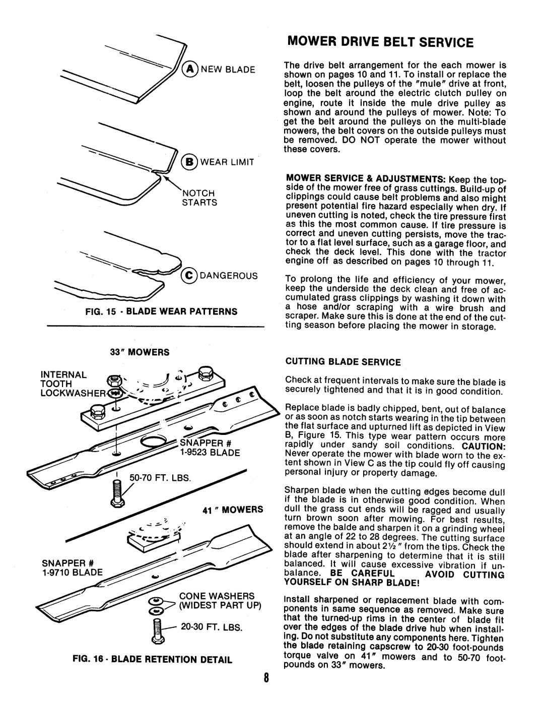 Snapper LT11 manual 