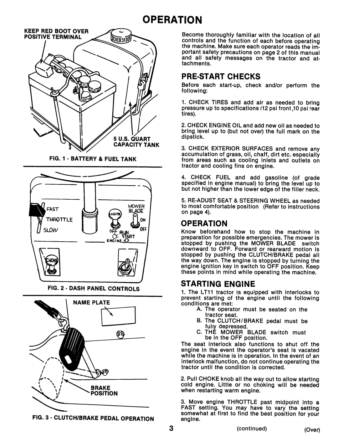 Snapper LT11 manual 