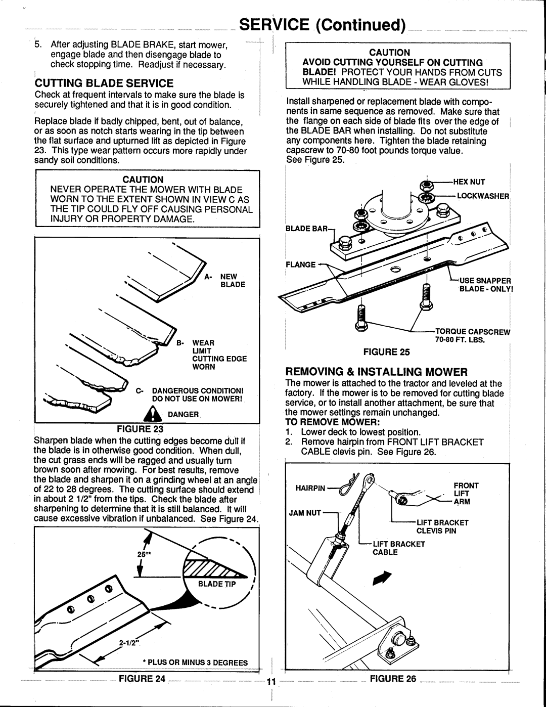 Snapper LT115D331B Series manual 