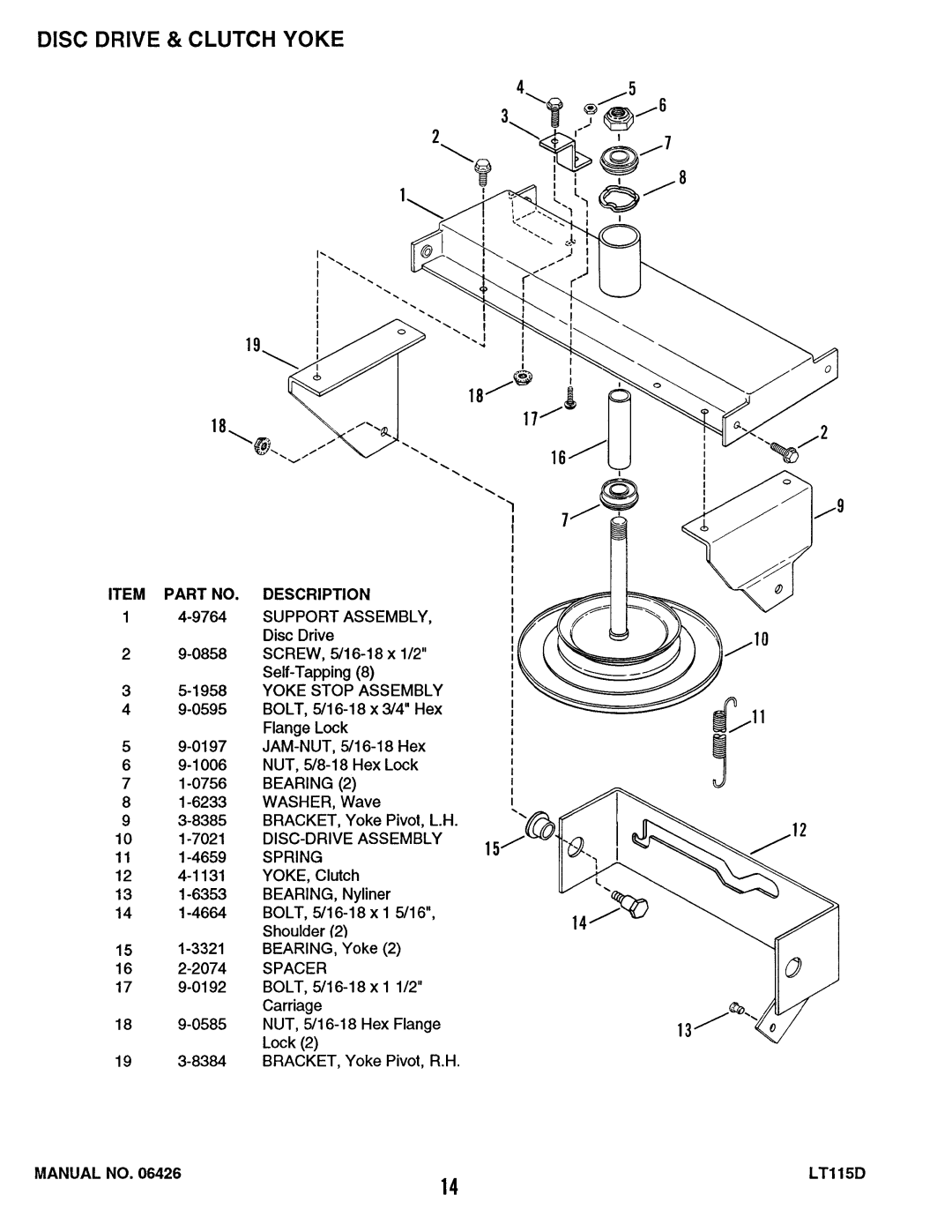 Snapper RLT115D331B, LT115D411B, ELT115D331B manual 