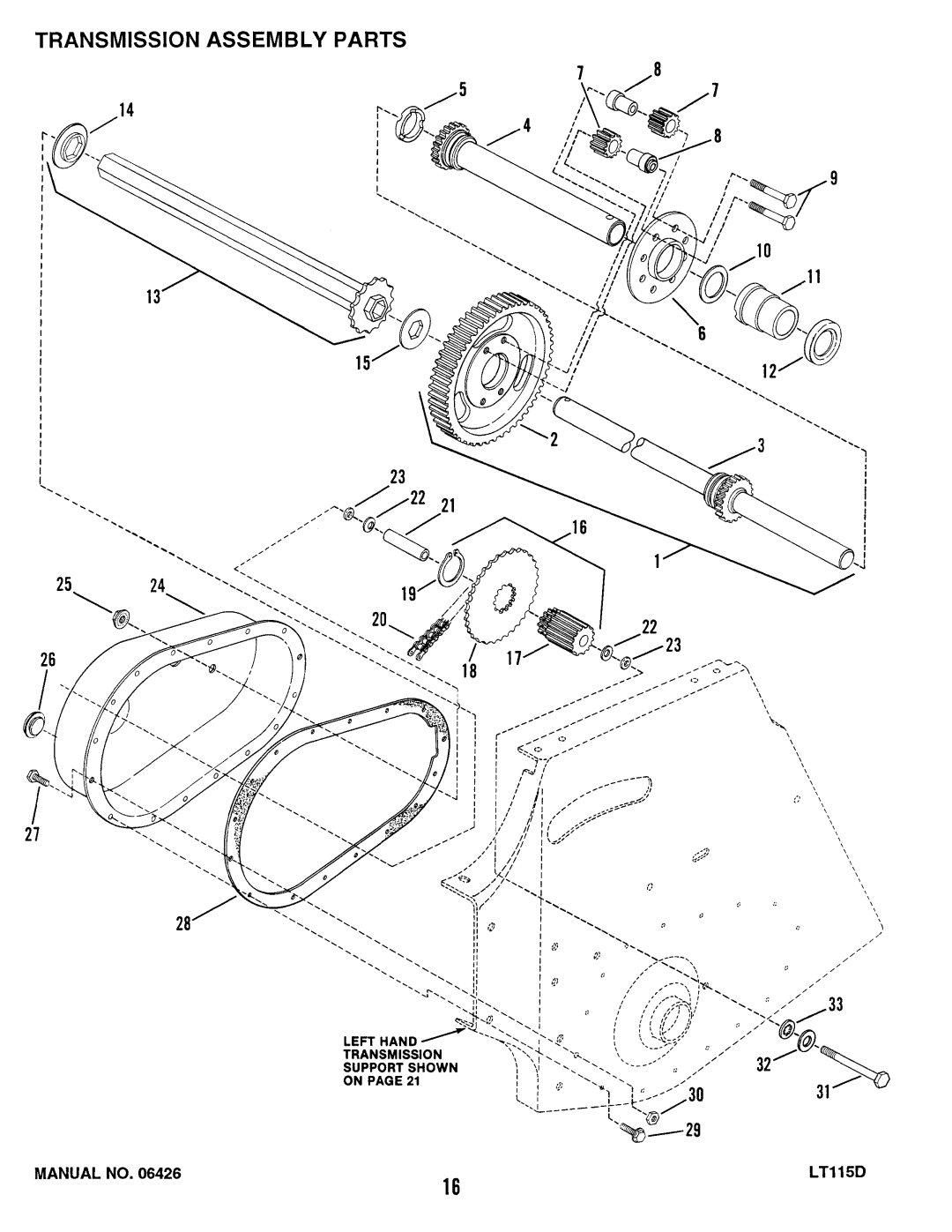 Snapper ELT115D331B, LT115D411B, RLT115D331B manual 