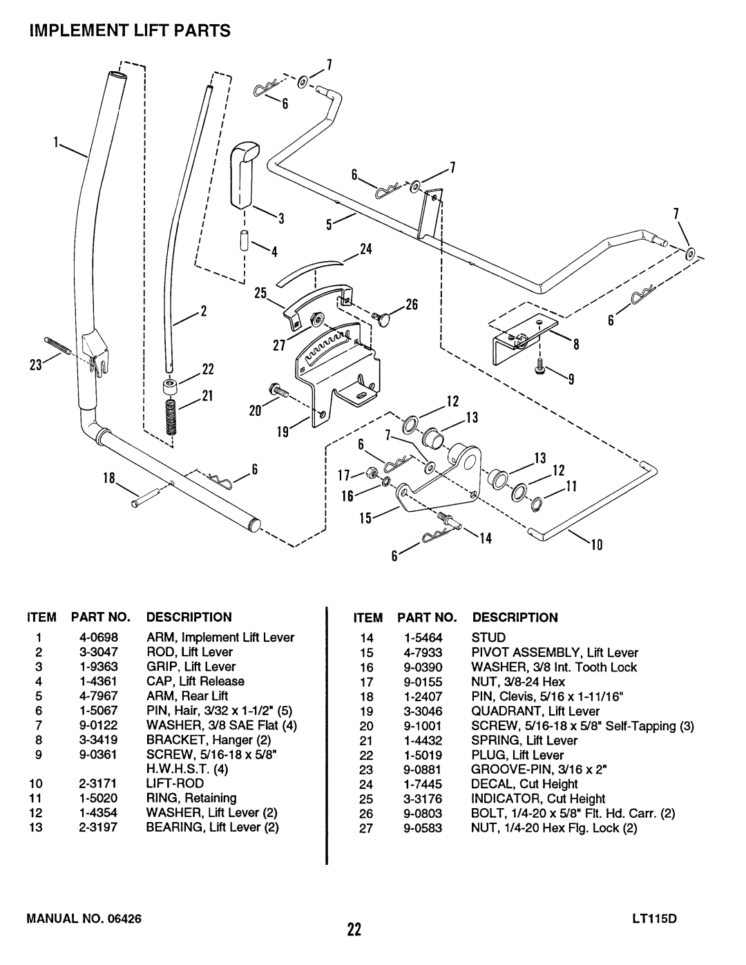 Snapper ELT115D331B, LT115D411B, RLT115D331B manual 