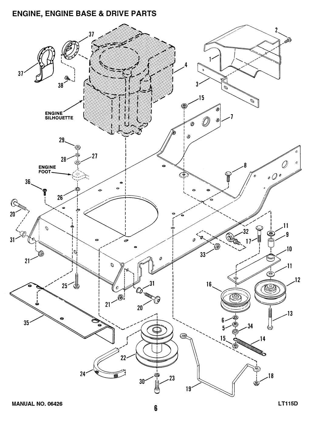 Snapper LT115D411B, ELT115D331B, RLT115D331B manual 