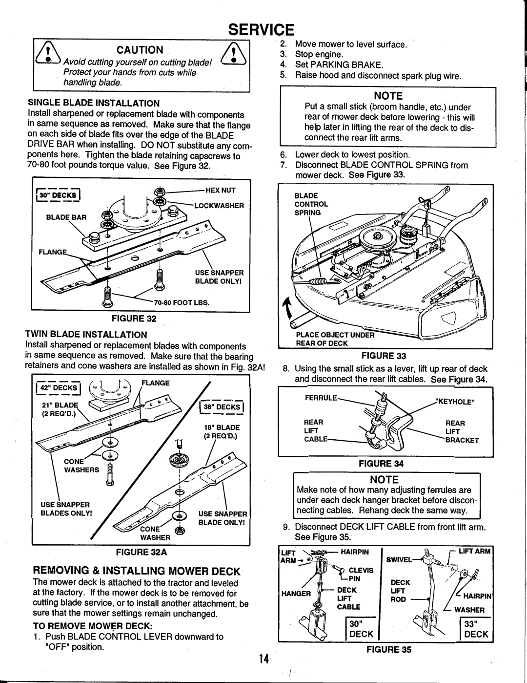 Snapper LT150G42AKV Series A, LT120G30AB, LT125G38AB manual 