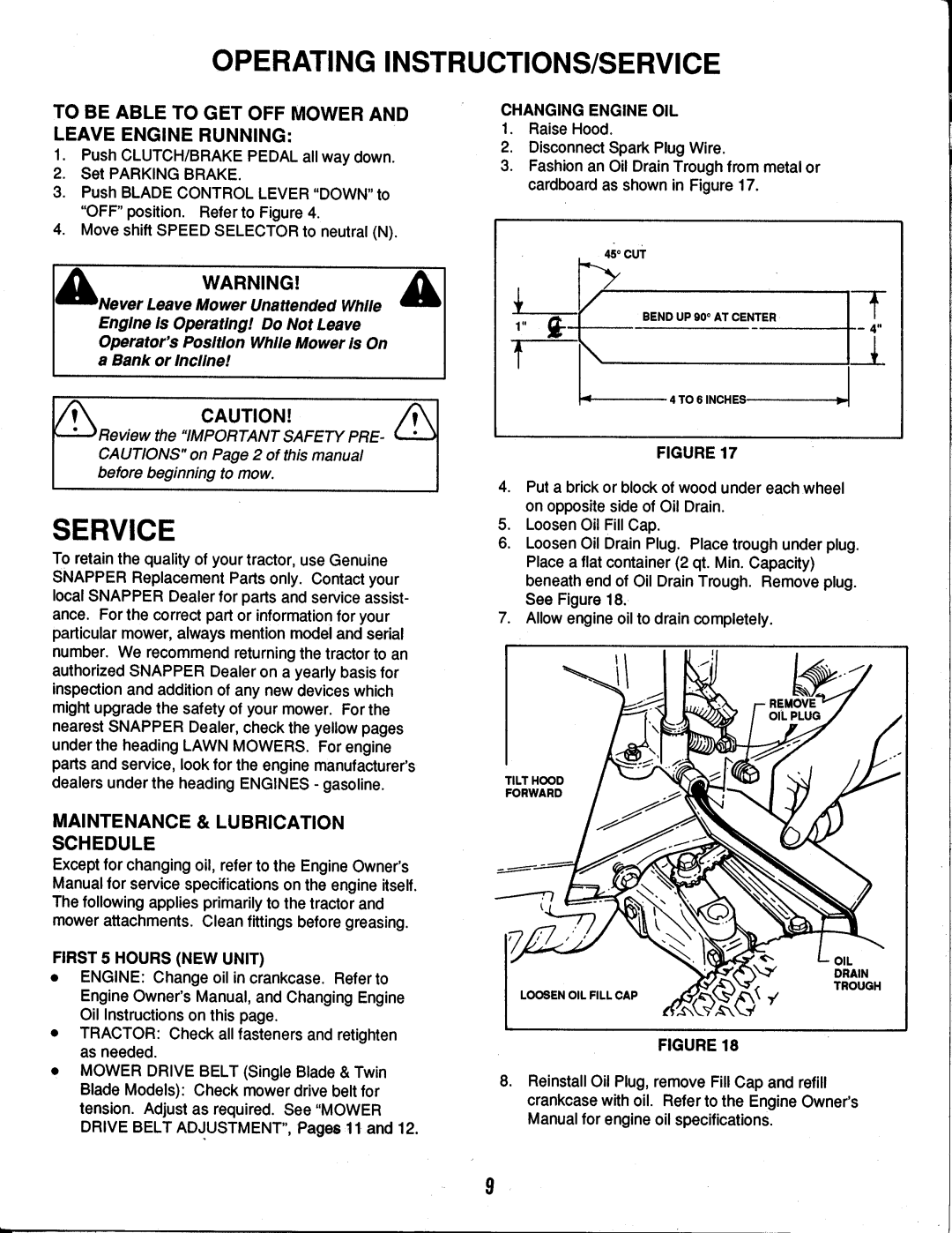 Snapper LT120G30AB, LT125G38AB, LT150G42AKV Series A manual 