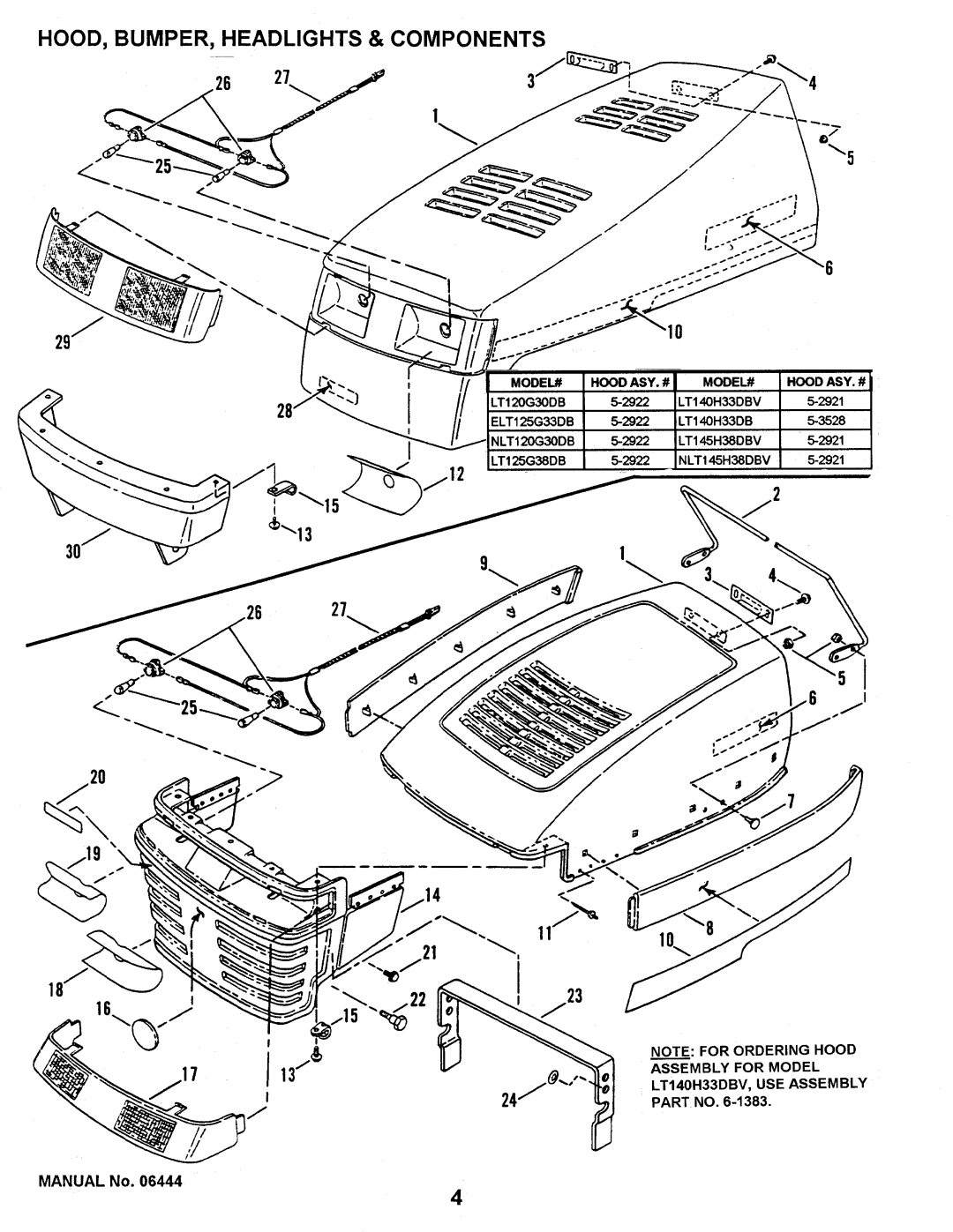 Snapper LT140H33DBV, LT125G38DB, NLT145H38DBV, NLT120G30DB manual 