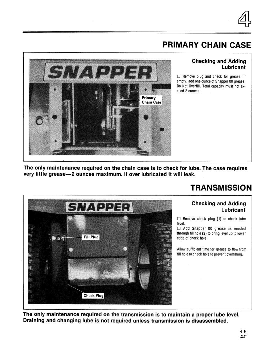 Snapper T16, LT12.5 manual 