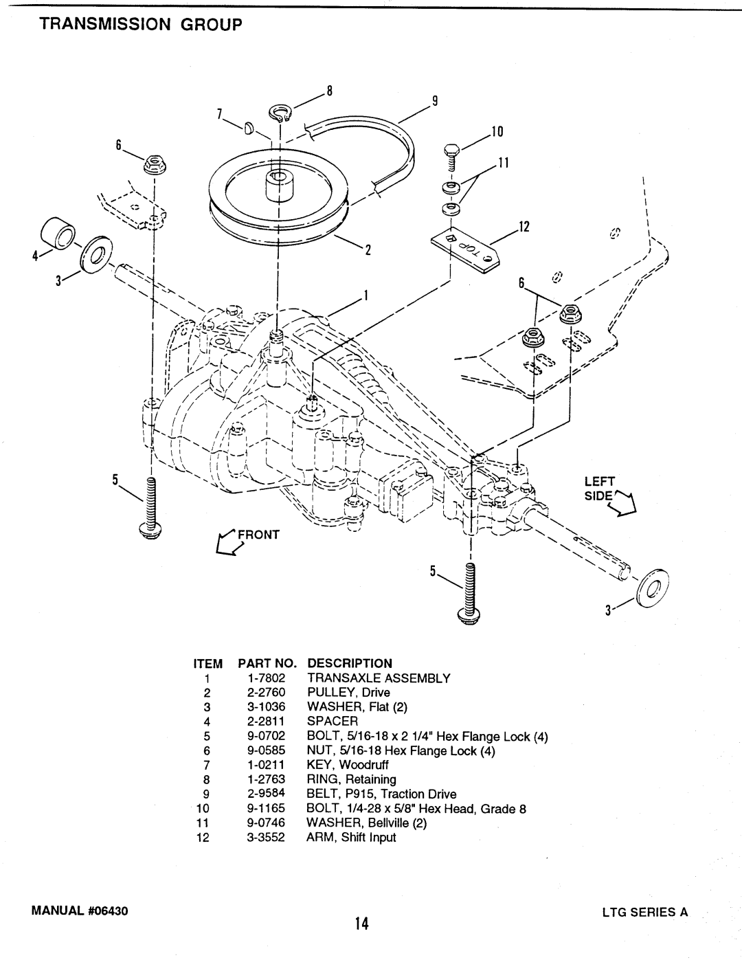 Snapper ELT125G38AB Series A, ELT120G33AB, ELT125G33AB, BH120G38AB manual 