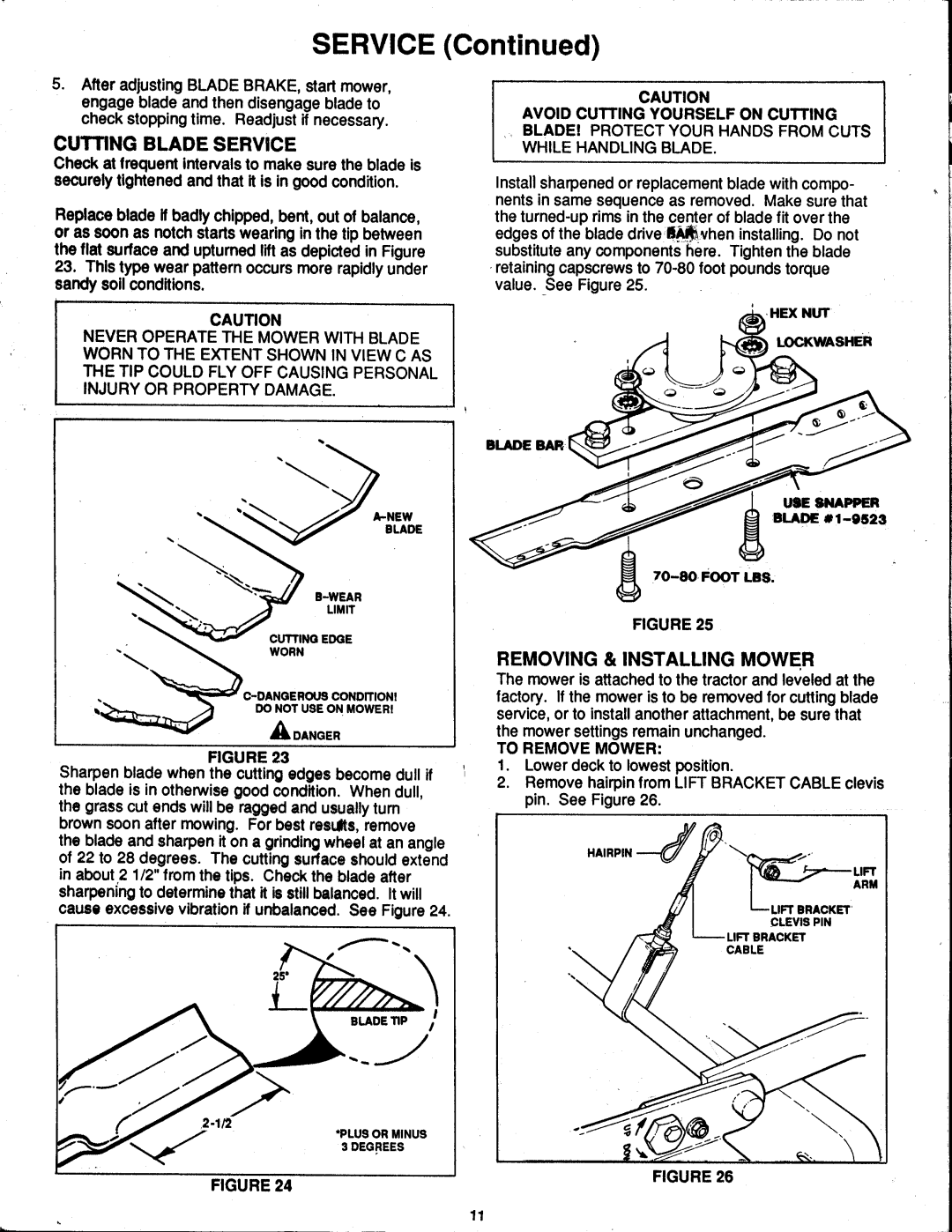 Snapper LT12D 33 manual 