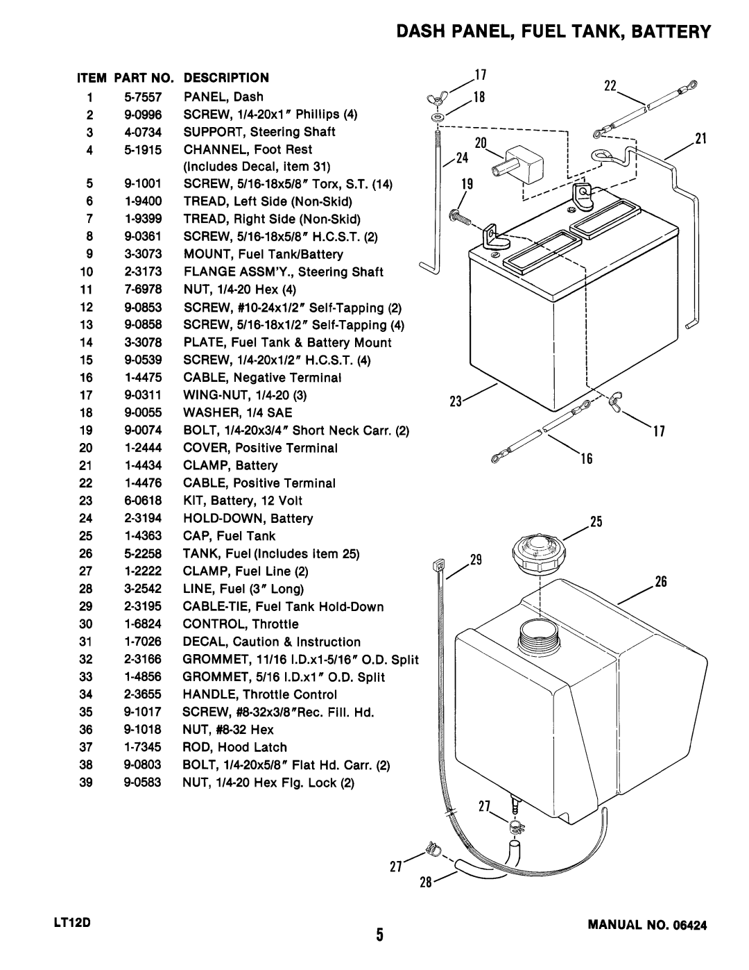 Snapper LT12D41 manual 