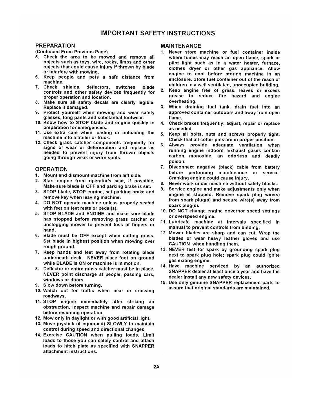 Snapper LT145H33DBV manual 