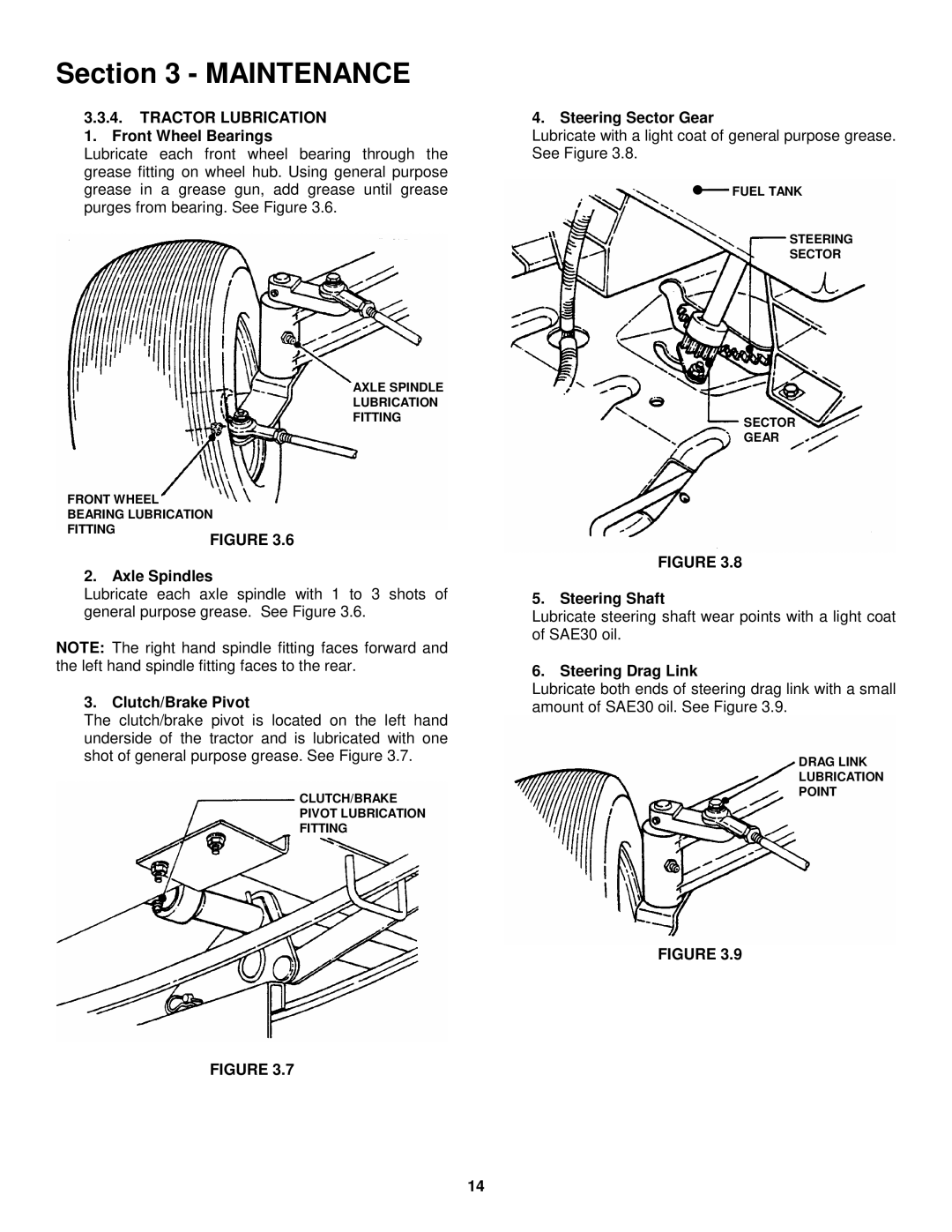 Snapper LT145H33HBV, LT145H38HBV, LT150H38HKV, WLT145H38HBV important safety instructions Tractor Lubrication 