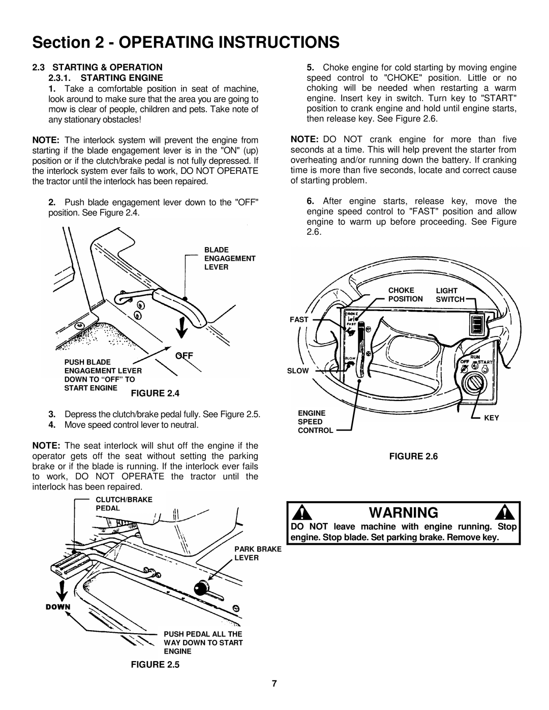 Snapper LT145H33FBV, LT145H38FBV, LT145H38FBV, LT145H33FBV Starting & Operation Starting Engine, Off 