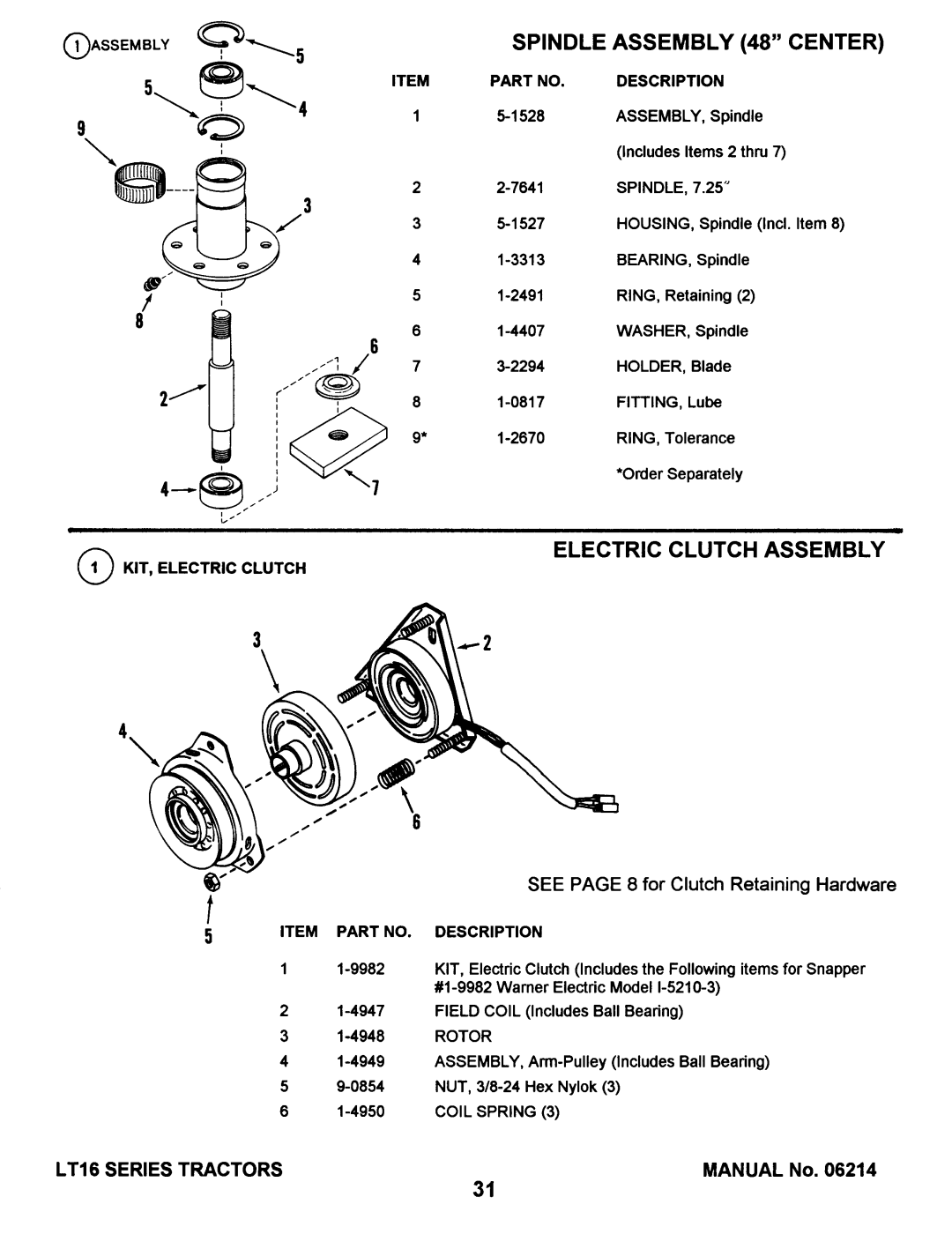 Snapper LT16 Series 1 manual 