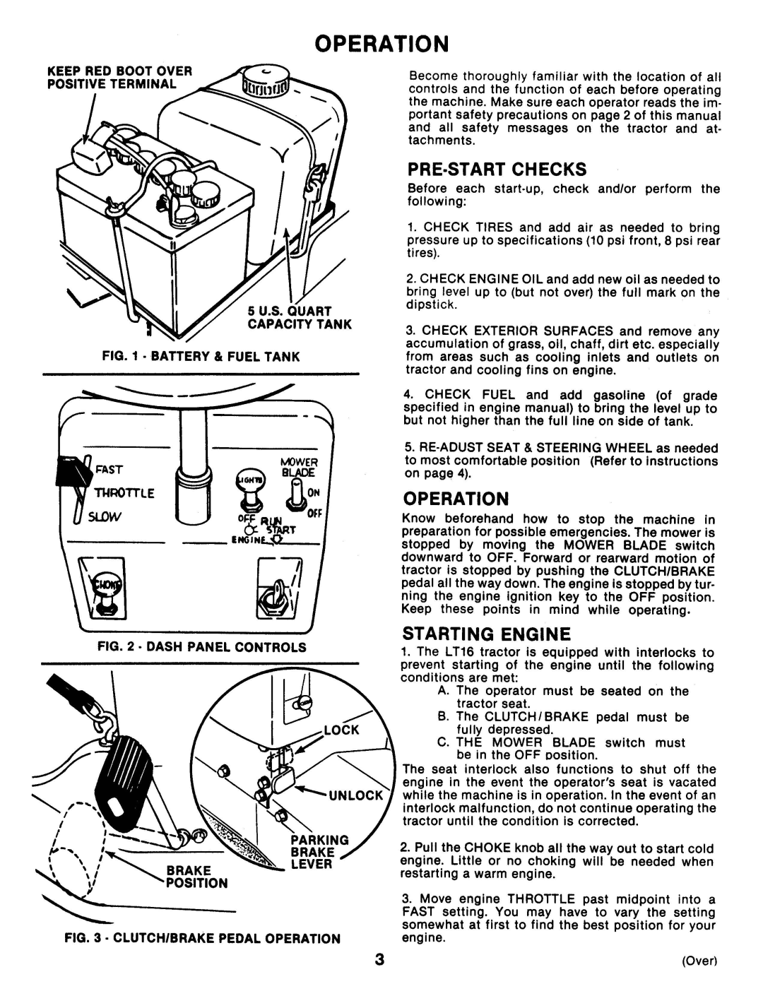 Snapper LT16 manual 