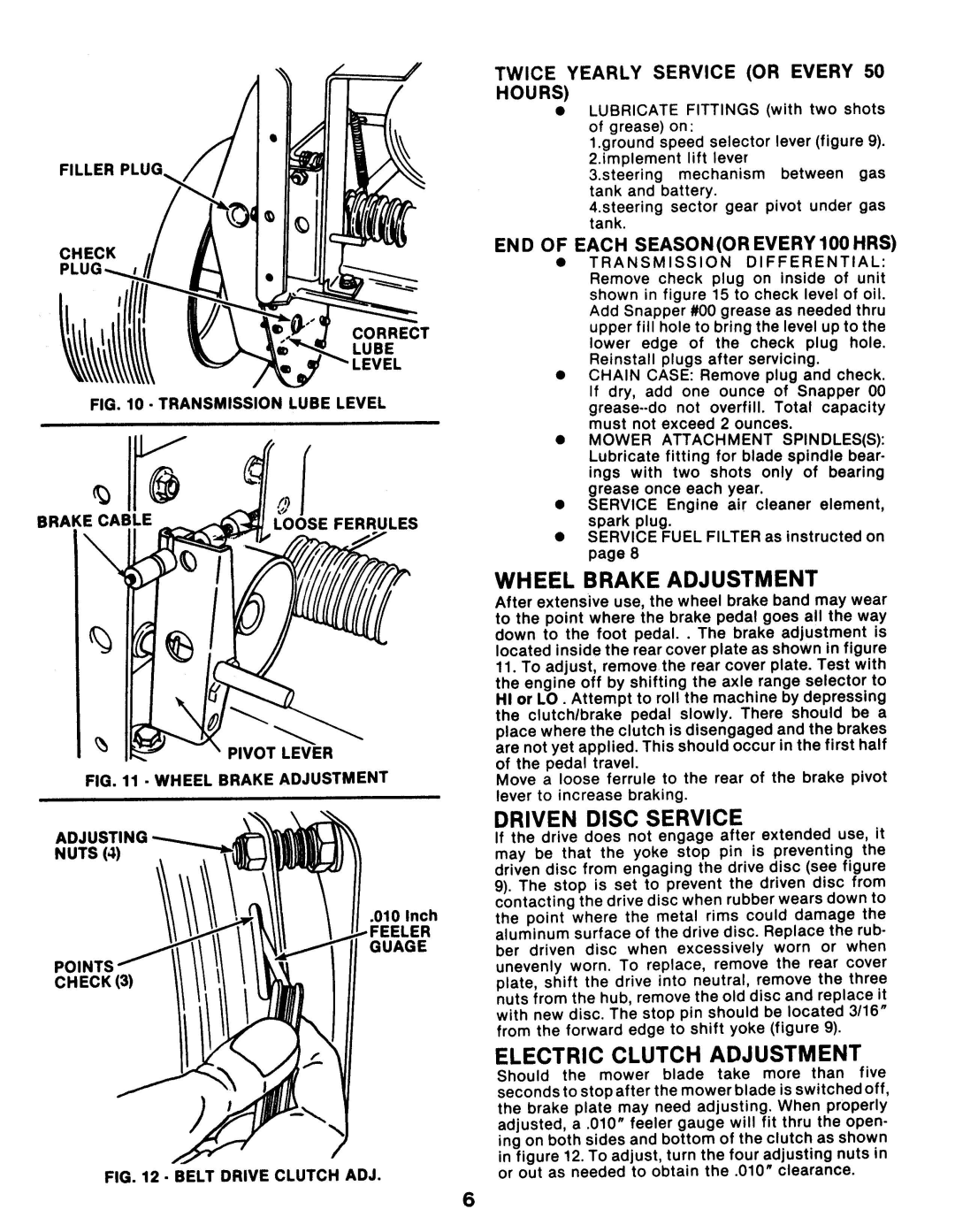 Snapper LT16 manual 