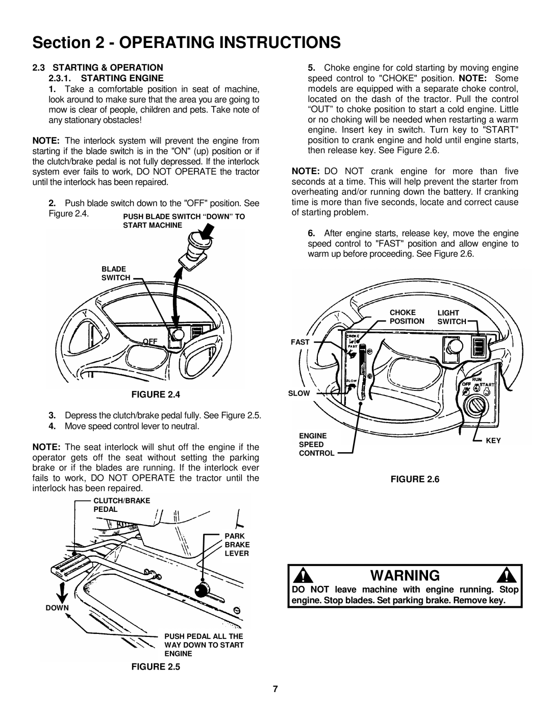 Snapper LT180H48FBV2, LT160H42FBV2 important safety instructions Starting & Operation Starting Engine 