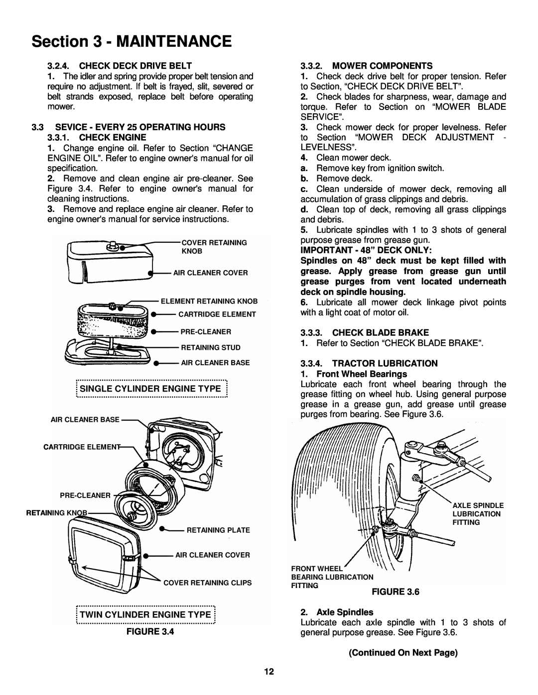 Snapper LT160H42FBV2, LT180H48FBV2 important safety instructions Maintenance, Check Deck Drive Belt 