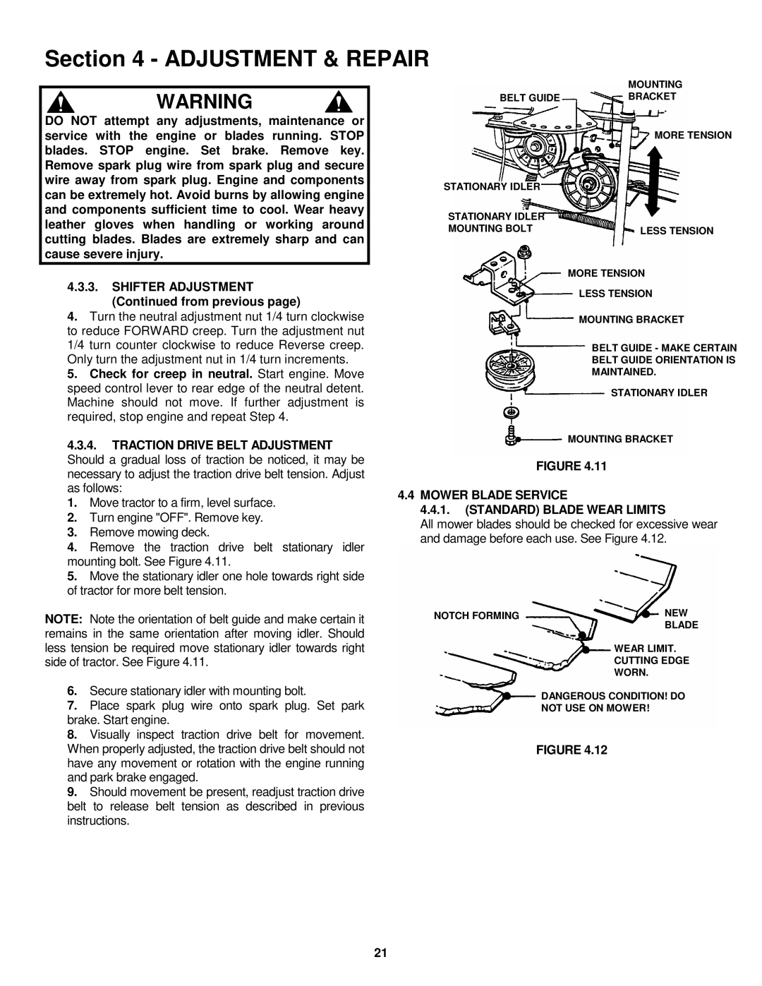 Snapper LT160H42GBV, 2LT160H42GBV2, LT180H48GBV2, LT160H42GBV, LT160H42GBV2, LT180H48GBV2 Traction Drive Belt Adjustment 