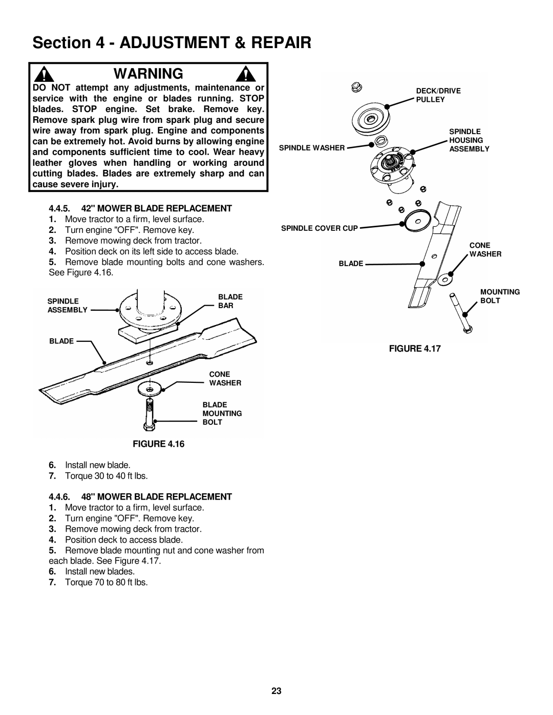 Snapper LT160H42GBV, LT160H42GBV2, LT180H48GBV2, WLT160H42GBV, WLT180H48GBV2 Mower Blade Replacement 