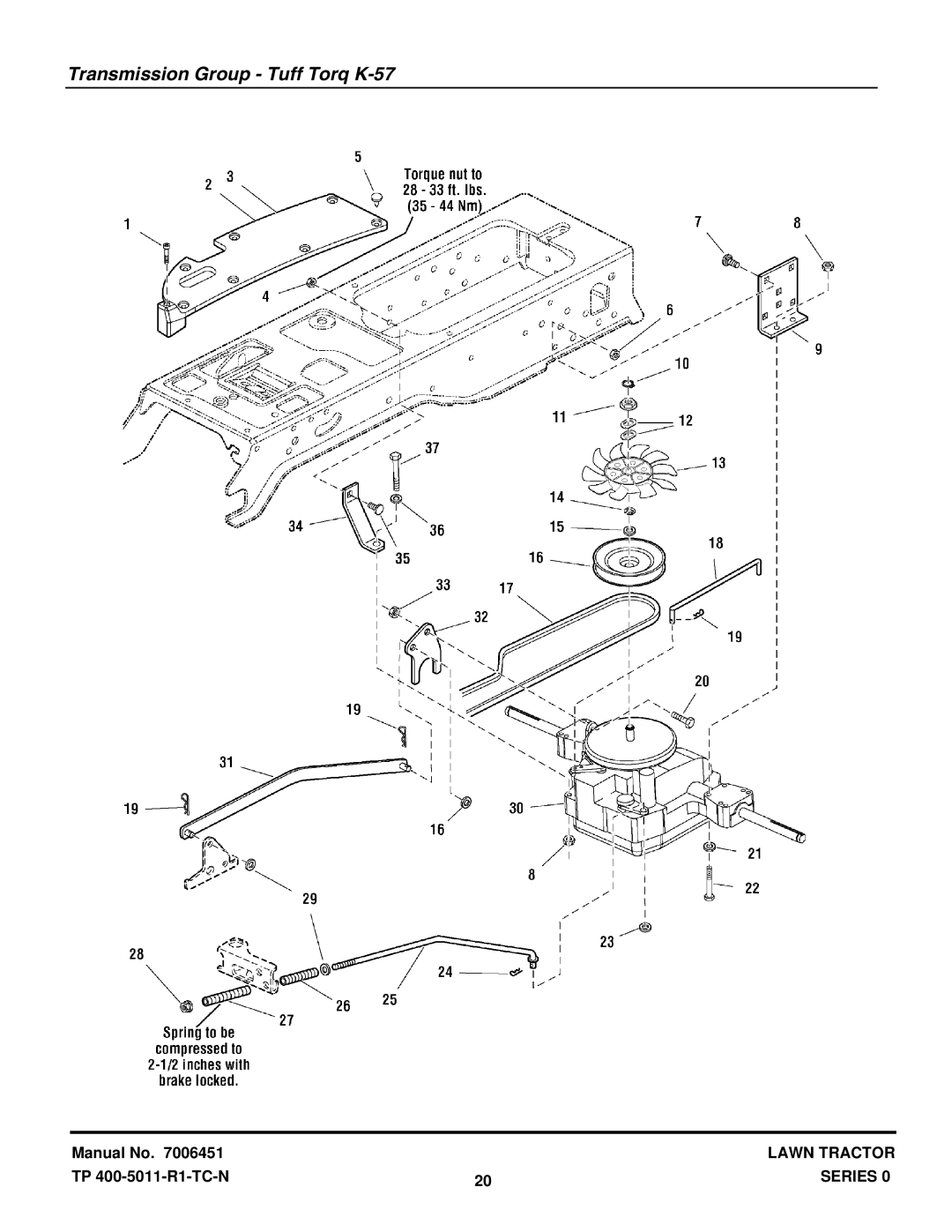 Snapper LT1644 manual Transmission Group Tuff Torq K-57 