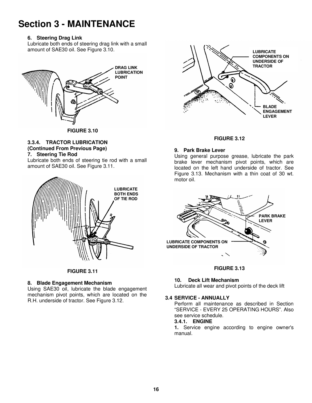 Snapper LT180H38 IBV, LT180H33 IBV important safety instructions Service Annually 