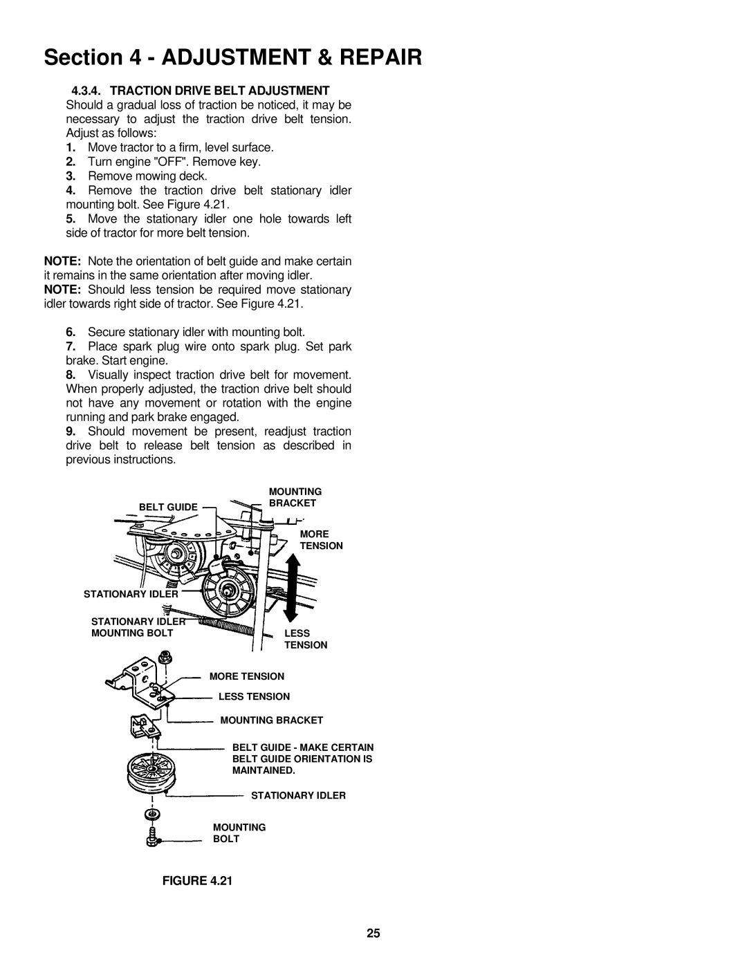 Snapper LT180H33 IBV, LT180H38 IBV important safety instructions Mounting 