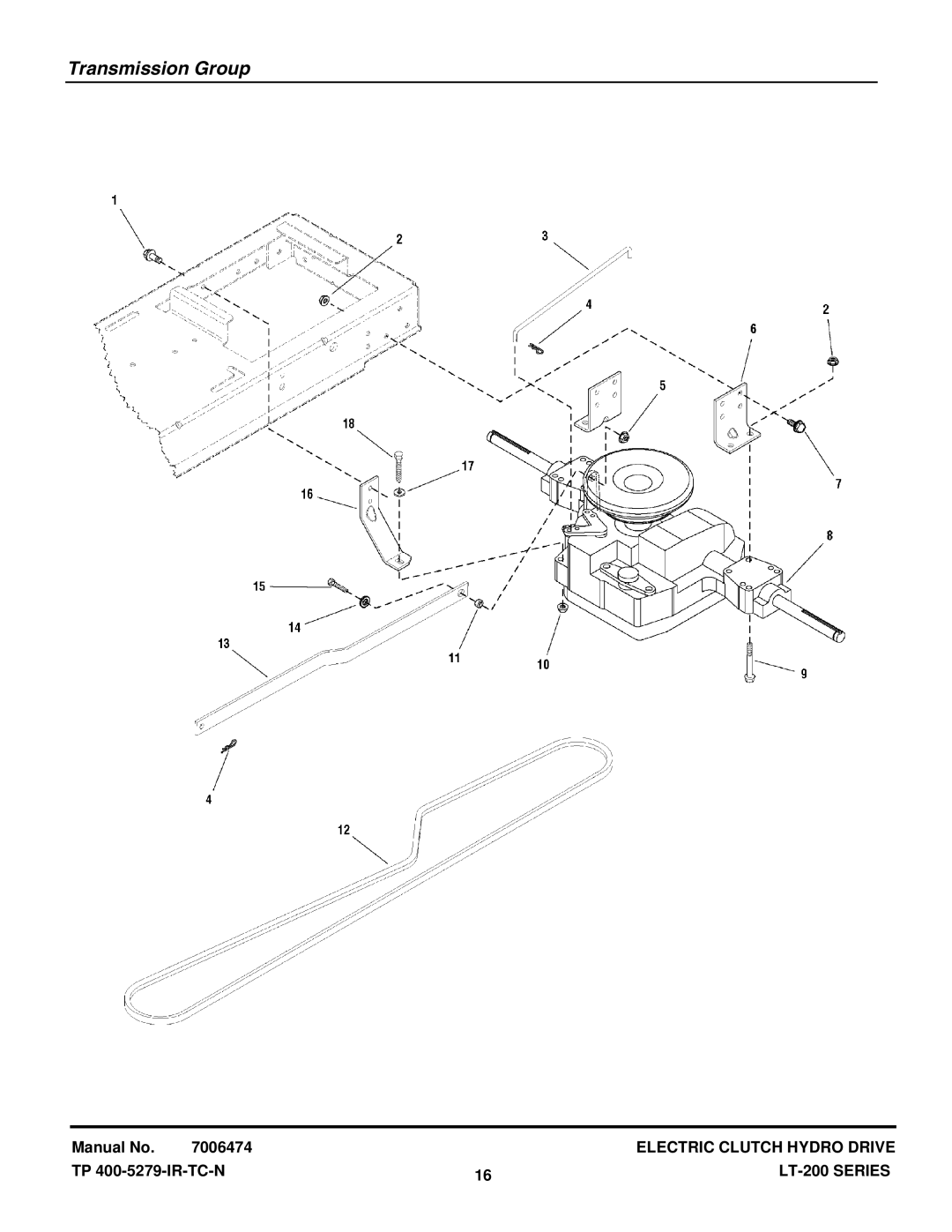 Snapper ELT2044 (2690689), LT18538 (2690577), ELT2044 (2690594), ELT18538 (2690593), ELT18538 (2690685) Transmission Group 