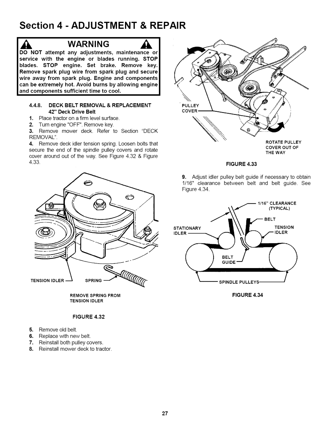 Snapper WLT200H481BV2, WLT180H421BV2 important safety instructions Spindle Pulleys 