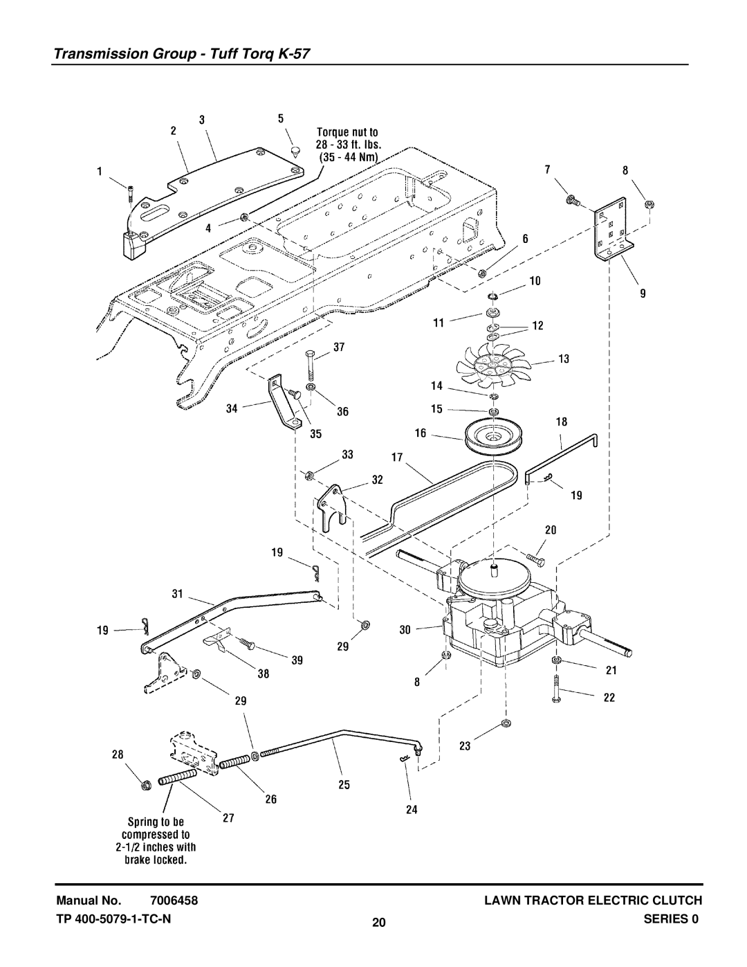 Snapper LT2040 (2690500), LT20440 (2690283), LT18400 (2690404), LT1840 (1694808) manual Transmission Group Tuff Torq K-57 