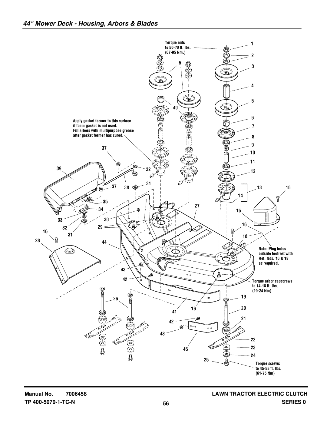 Snapper LT20440 (2690283), LT2040 (2690500), LT18400 (2690404), LT1840 (1694808) manual Mower Deck Housing, Arbors & Blades 