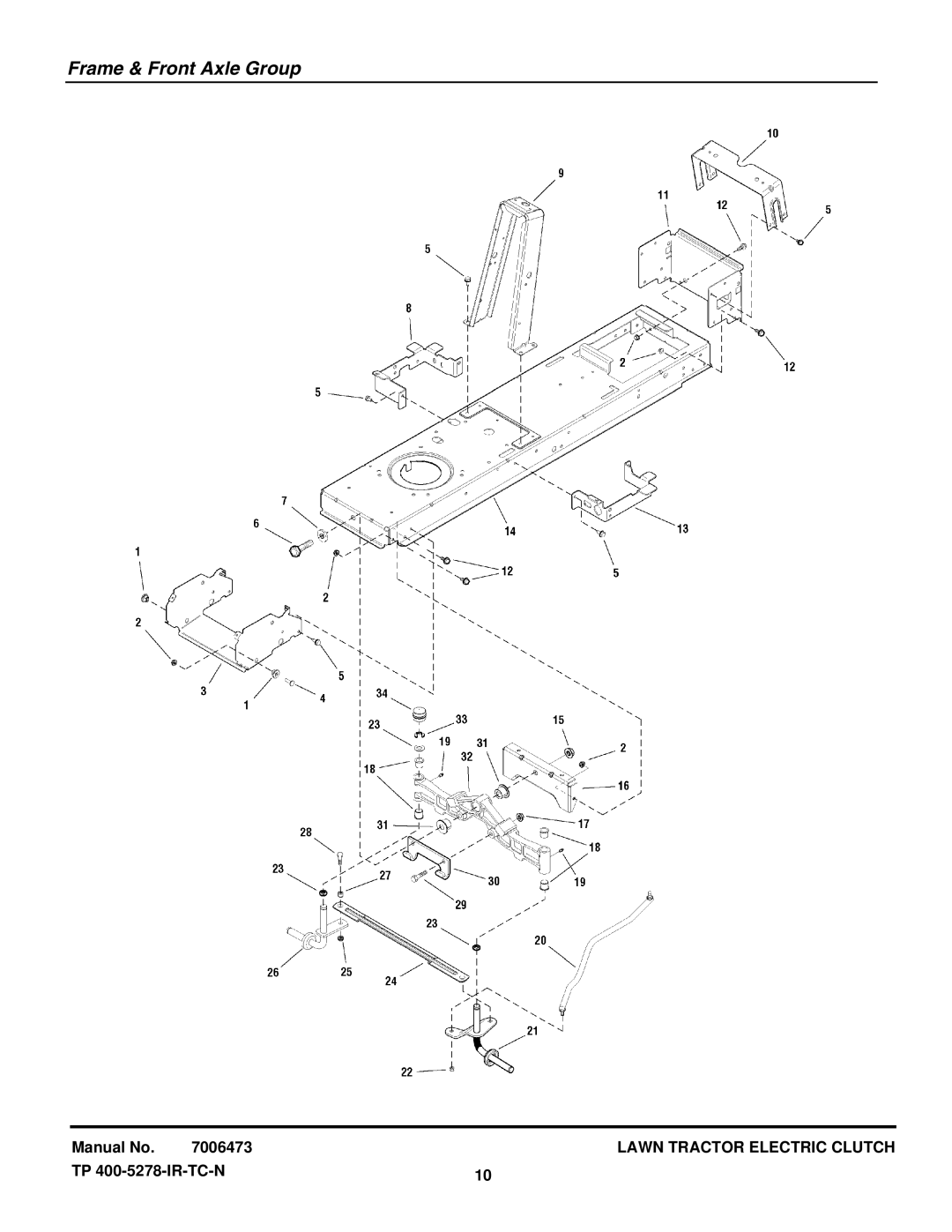 Snapper LT2044 (2690714) manual Frame & Front Axle Group 