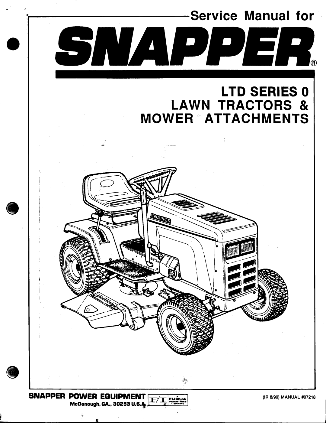 Snapper LTD Series 0 manual 